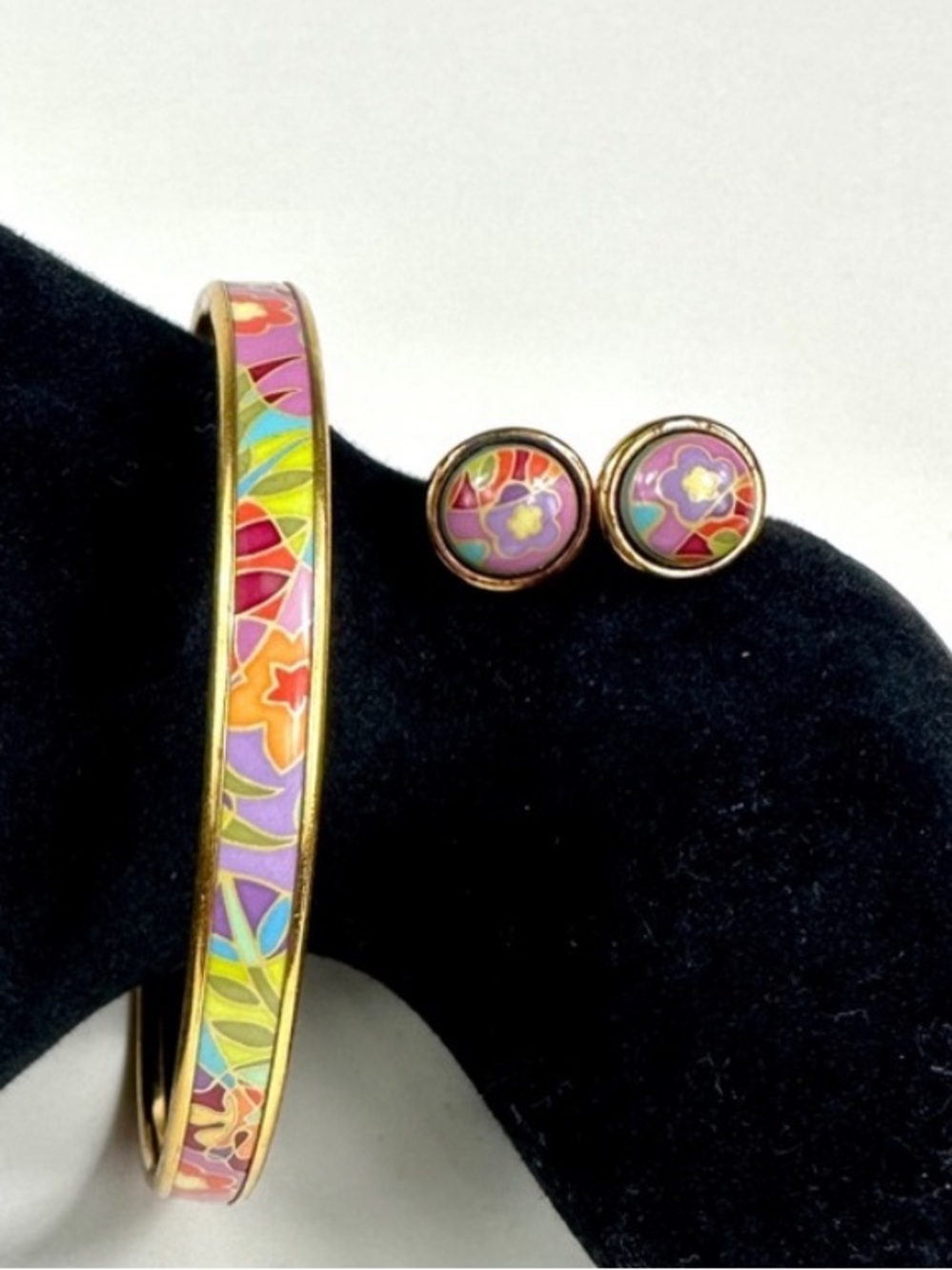 FREY WILLE 24k enamel bundle set: bracelet  and earrings 'Ode to Joy of Life'